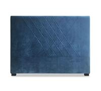 Tête de lit - MENZZO - Diam 160cm - Velours Bleu - Coutures décoratives - Elégance et chic