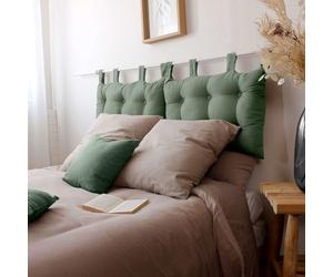 Tête de lit Murale, 70 x 45 cm, Vert Kaki, à Suspendre, Coussin Matelassé, 100% Coton, Collection Panama, Enjoy Home