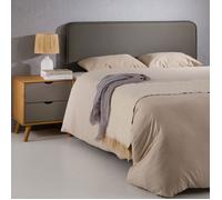 Tête de lit NAOFE 120, Rembourrée, Fixation murale, Design arrondi moderne, Pour lit 120 cm ou moins, Gris