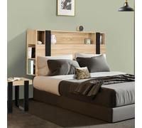 Tête de lit PHOENIX 160 CM avec rangements bois et noir