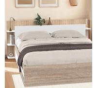 IDMarket - Tête de lit sur Pied CIRI pour lit 140 et 160 cm avec rangements Blanc et Bois