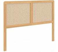 IDMarket Tête de lit sur pied EDHEN 140 cm cannage et bois