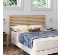 IDMarket Tête de lit sur pied en lattes AVA 160 cm façon bois clair Bleu