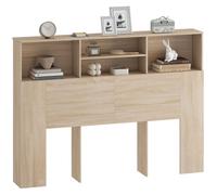 Tête de lit sur pied - HOMCOM - 4 compartiments ouverts - 140 x 19 x 103,5 cm - effet bois naturel
