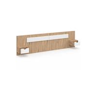 IDMarket - Tête de lit Suspendue avec chevets Santa pour lit 140, 160 et 180 cm Bois et Blanc