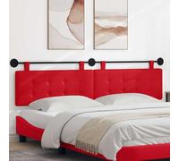 Tête de lit suspendue moderne en éco-cuir rouge, alliant fonctionnalité et style. Avec un motif carré minimaliste et des lignes simples, convient à la chambre à coucher, à la salle à manger