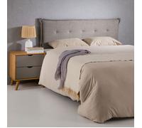 Tête de lit TIMOTHÉ 140 capitonnée, En tissu rembourré, Pieds en bois, Design élégant, Pour lits 140 cm, Gris