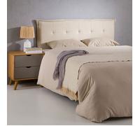 Tête de lit ZELOX 160 capitonnée En tissu rembourré Pieds en bois Design élégant Pour lits 160 cm Écru