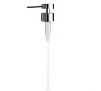 Tête de lotion en acier inoxydable, distributeur de savon en métal 304 de rechange avec finition miroir argentée, flacon de 25 mm pour savon liquide et shampooing, tube de 14 cm inclus (G)