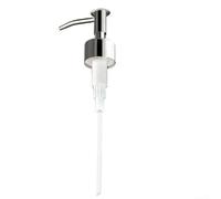 Tête de lotion en acier inoxydable, distributeur de savon en métal 304 de rechange avec finition miroir argentée, flacon de 25 mm pour savon liquide et shampooing, tube de 14 cm inclus (C)