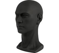 Tête de mannequin - Support pour perruques et chapeaux - PVC - Hauteur 30 cm - Tour de tête 50 cm - Léger - Noir