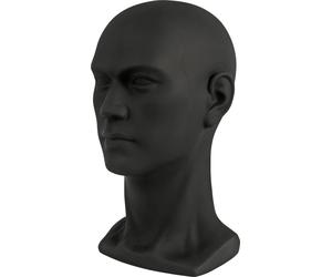 Tête de mannequin - Support pour perruques et chapeaux - PVC - Hauteur 30 cm - Tour de tête 50 cm - Léger - Noir