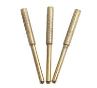 Tête de Meulage Cylindrique pour Affûteuse de pour chaîne de Scie | Mèches Revêtues en Émeri avec Queue de 3mm, pour accessoire pour Outil Rotatif, Polissage Métal pour bois Jade, Set de 3