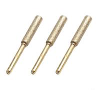 Tête de Meulage Cylindrique pour Affûteuse de pour chaîne de Scie | Mèches Revêtues en Émeri avec Queue de 3mm, pour accessoire pour Outil Rotatif, Polissage Métal pour bois Jade, Set de 3