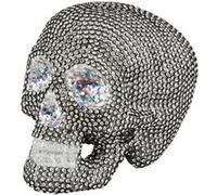 Boland Décoration Tête de mort 72125 avec strass Noir 19 x 15 cm