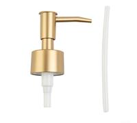 Tête de pompe à lotion à filetage 28/400 pour bouteilles distributrices de savon, boîtier en métal avec mécanisme en plastique, tube de 11 cm, joint étanche pour pièces de recharge d'hôtel et spa, or