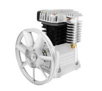 Tête de pompe compresseur d'air 2 cylindres 420/250L/min pour 3HP | Lubrifié à l'huile, pression de travail de 8 bars, pression maximale de 10 bar, NPT 1/2, moteur et courroie d'entraînement