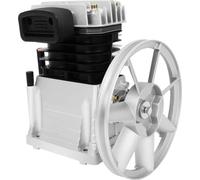 Tête de pompe pour compresseur d'air - 2065-420L - Compresseur à piston à 2 cylindres - Lubrifié à l'huile - 3 CV - 960 tr/min - Entraînement par courroie - 250 l/min - Argent/Noir