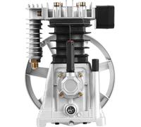 Tête de pompe pour compresseur d'air - 2065 - Monétage, double cylindre - 2,2 kW/3 ch - 250 l/min - 0,8–1,0 MPa - Aluminium/fer - Argent/noir