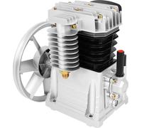 Tête de pompe pour compresseur d'air - Compresseur à piston - 2 cylindres - 250 l/min - Cylindre Ø65 mm - Lubrification à l'huile - Prise UE 220 V - 32×27×31 cm