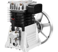 Tête de pompe pour compresseur d'air, double cylindre, débit d'échappement de 66 gallons par minute, couleur argent