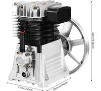 Tête de pompe pour compresseur d'air - Modèle 2065 - 2,2 kW / 3 ch - Aluminium et fer - Pour outils pneumatiques industriels