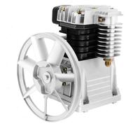 Tête de pompe pour compresseur d'air - Remplacement de 3 chevaux, entraînement par courroie - 250 litres/minute, 1,0 MPa - Ventilateur de refroidissement - Aluminium/fer - Argent