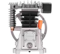 Tête de pompe pour compresseur - Pompe à pistons à 2 cylindres - 170 l/min, 8 bars - Avec poulie - 28 × 26,5 × 31 cm - Gris