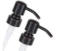Tête de pompe pour distributeur de savon Zagreb en 2 parties - Lot de 2 têtes de pompe en acier inoxydable avec filetage de 28 mm, à utiliser comme pompe de rechange et avec les flacons Jacky (noir av
