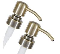 Tête de pompe pour distributeur de savon Zagreb en 2 parties - Lot de 2 têtes de pompe en acier inoxydable avec filetage de 28 mm, à utiliser comme pompe de rechange et avec les flacons Jacky (bronze 