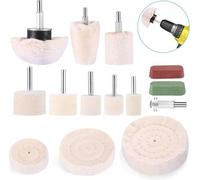 Tête de ponçage avec tige et disque de polissage pour perceuse, jeu de 11 brosses