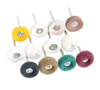 Tête de ponçage en feutre de laine 1 ", roue de polissage Abrasive, tige de 2.35/3mm, fil de coton, Mini brosse de polissage pour perceuse Dremel black P400 10pcs