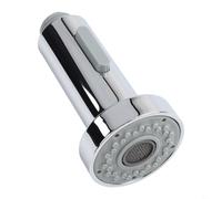 Tête de pulvérisation pivotante pour robinet de cuisine, 2 boutons de réglage, mousse de pluie, buse d'eau en plastique ABS durable pour mitigeur d'évier Interface G 1/2", noir chromé (chromé)