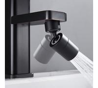 Tête de pulvérisation pour robinet de cuisine avec capacité de rotation complète et double contrôle du motif de pulvérisation pour une gestion efficace de l'eau (noir 80°)