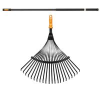 Tête de râteau à feuilles en métal Fiskars OneClick, 42 cm + Tige, 119-174 cm
