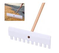 Tête de râteau de ferme en plastique léger de rechange pour grains, foin, feuilles, herbe, multi-usages, agriculture et jardinage (57 x 20,5 cm, blanc - sans bâton)