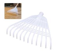 Tête de râteau de ferme en plastique léger de rechange pour grains, foin, feuilles, herbe, multi-usages (36 x 30 cm, blanc)
