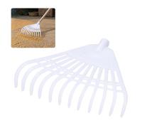 Tête de râteau de ferme en plastique léger de rechange pour grains, foin, feuilles, herbe, multi-usages, agriculture (43 x 38 cm, blanc)