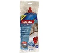 Vileda - Recharge SuperMocio Triple Action 3D pour Balai Microfibre - Nettoyage en Profondeur avec Franges Tri-Matières - Microfibres, Bandes Grattantes, Zone 3D - pour Balai Serpillière Easy Click