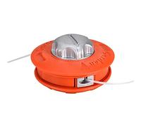 Tête de rechange pour débroussailleuse OLEO-MAC 61112061A Tap & Go TR60E TR101E universelle en aluminium (orange avec écrou en aluminium) (M10 x 1,25 LH femelle)