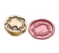 Tête de tampon de cire en laiton et cuivre avec design amovible pour loisirs créatifs - Motif floral élégant 2,5 cm (F)