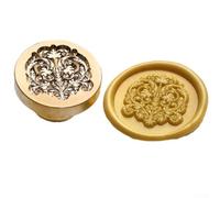 Tête de tampon de cire en laiton et cuivre avec design amovible pour loisirs créatifs - Motif floral élégant 2,5 cm (Z3)