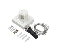 Tête de thermostat réglable à distance 2000 mm pour vanne M30 x 15 | Régulateur de température blanc avec fonction de verrouillage pour chauffage domestique