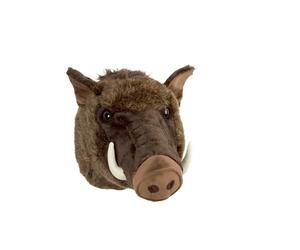 Tête de trophée sanglier LivingActive 45 cm - décoration murale en peluche