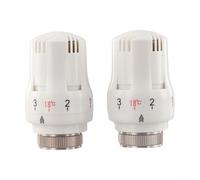Tête de valve thermostatique réglable M30 x 1,5, 2 pièces régulateur de température 6-28 °C avec indicateur visuel pour radiateurs compacts