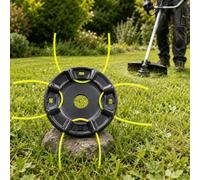 Tête débroussailleuse à Quatre Fils pour Einhell AGILLO 36/255 BL | Tête à quatre fils avec alésage de 25,4 mm pour une coupe régulière de l’herbe et un remplacement pratique du fil.