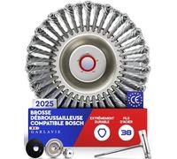 Tête Débroussailleuse Bosch Contre Herbes et Mousses Alésage 25,4 mm | Avec adaptateur pour débroussailleuses Bosch compatibles, pour retirer mécaniquement mousse et mauvaises herbes.