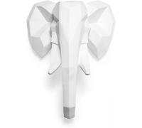 Tête d'éléphant Origami Résine Blanc