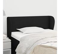 Tête d'oreille noire, réglable 78/88 cm, tissu respirant, pieds en bois, 83 x 23 cm, support dorsal pour lire et regarder la télévision, montage avec instructions.