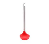 Tête en silicone argenté et acier inoxydable titane plaqué argent poignée cuisine soupe cuisine cuillère à soupe en métal pour la cuisson au lave-vaisselle 061132